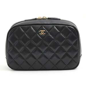 CHANEL Black Caviar Leather Pouch